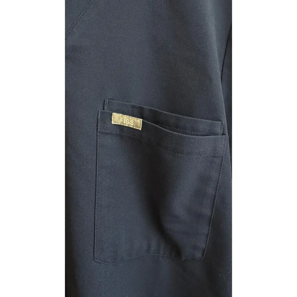 FIGS Men’s Scrub Set Leon Top Axiom Cargo Pants Navy Medium
